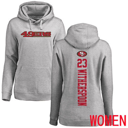 San Francisco 49ers Ash Women Ahkello Witherspoon Backer 23 Pullover NFL Hoodie Sweatshirts